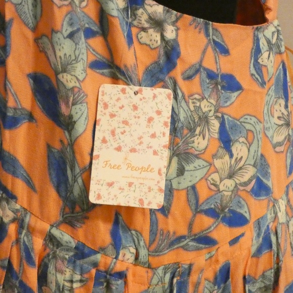 Free People Women's Mini Dress Orange Combo - Picture 8 of 8